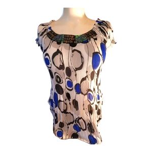 NICOLA Blue and Black Women's Top
